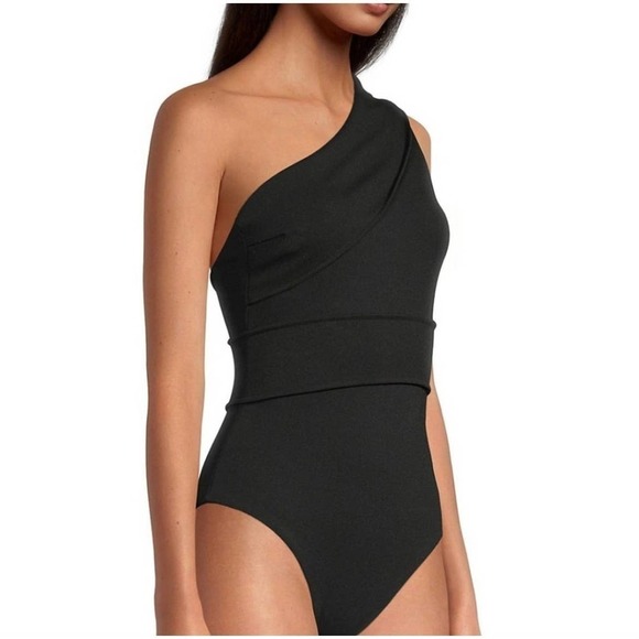 Haight women’s Maria Crepe Off The Shoulder One Piece Swimsuit bathingsuit black - Picture 3 of 12